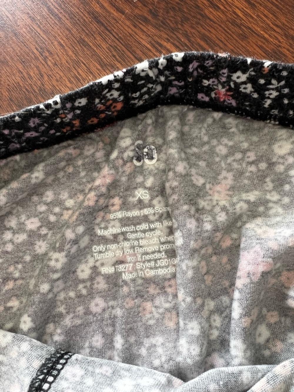 SO Black Floral Print Maxi Skirt with Button Front - Picture 3 of 3